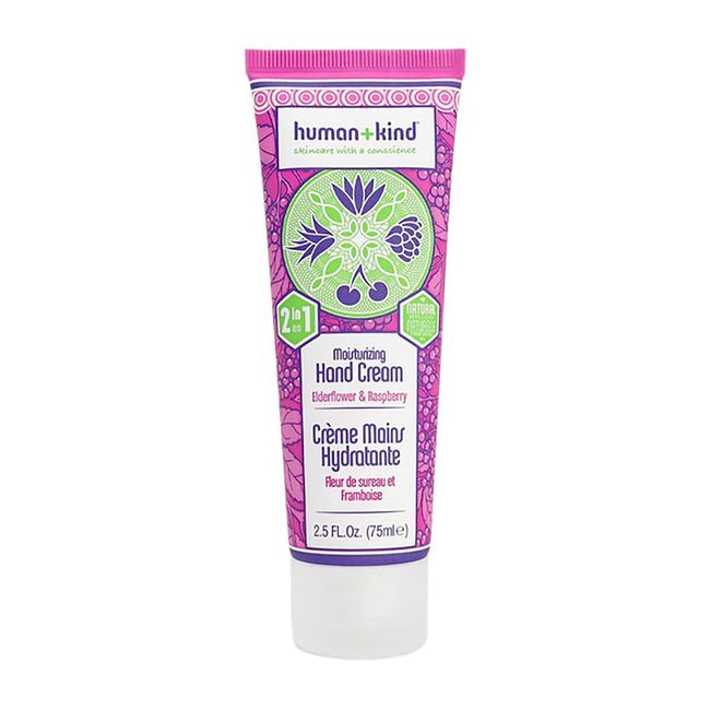 Human+Kind Moisturizing Hand Cream Elderflower and Raspberry - Hydrating Cream with Avocado Oil and Shea Butter - Intense, Fast Absorbing Moisturizer for Smooth Skin - For Dry, Cracked Skin - 2.5 oz