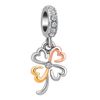 LSxAB Dangle Good Luck Four Leaf Clover Charm Compatible with Pandora Charms Bracelets