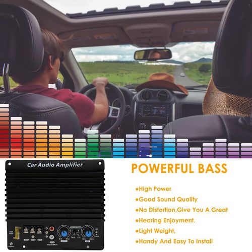 12V Car Audio High Power Aluminum Alloy Amplifier 1000W Amp Board Powerful Bass Sub Woofer Board Subwoofer Plate Amplifier for Vehicle