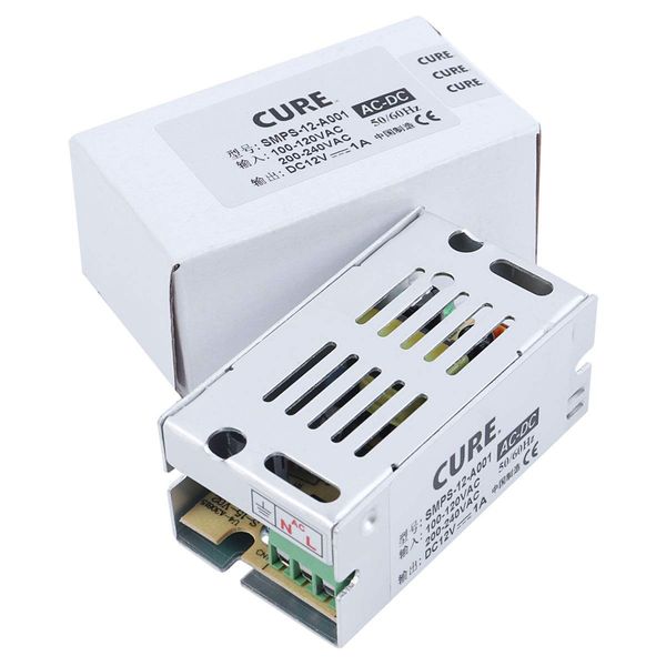 Cure Stabilized Power Supply, Switching Power Supply, AC DC Converter, 12 V, 10 A, 120 W (Small), DC Power Converter, Overload Protection, Heat Dissipation, Japanese Instruction QR Code, Safety