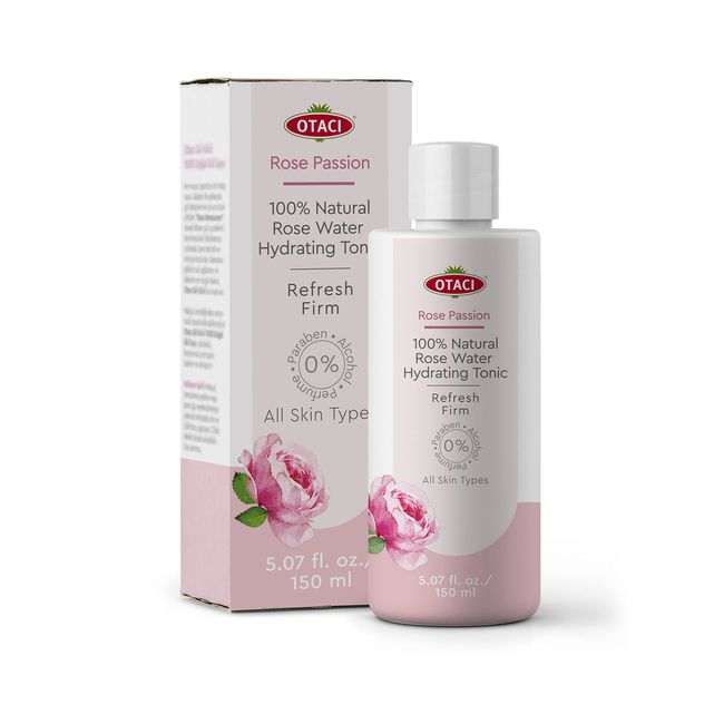 OTACI Rose Passion 100% Natural Rose Water Hydrating Toner, Facial Skin Moisturizer Hydrating Natural Cleanser