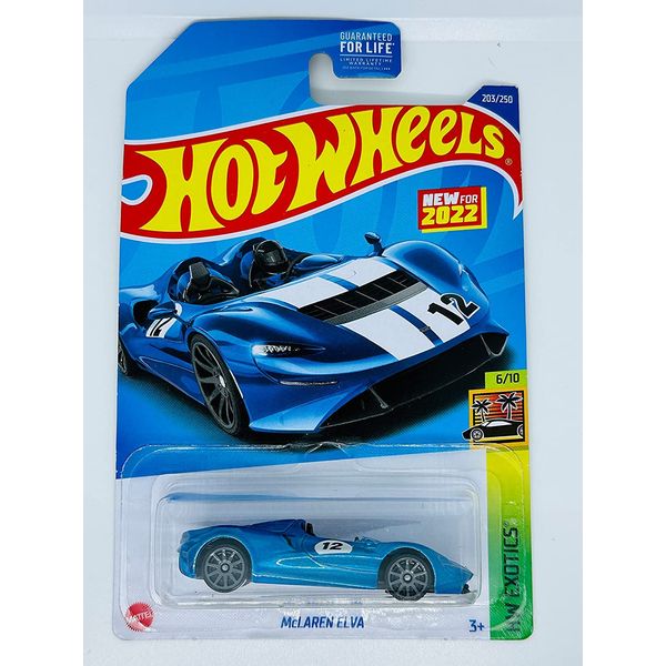 Hot Wheels - McLAREN ELVA - Blue - HW Exotics 6/10 - 203/250 - Ships in a Box- Bubble Wrapped