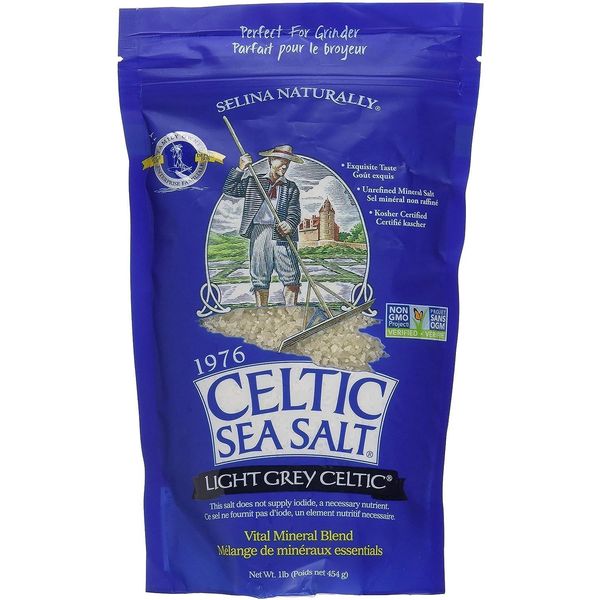 Light Grey Celtic Sea Salt 1 Pound Resealable Bag – Additive-Free, Delicious Sea Salt, Perfect for Cooking, Baking and More - Gluten-Free, Non-GMO Verified, Kosher and Paleo-Friendly