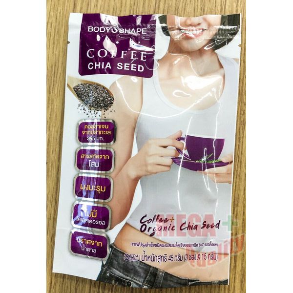 Body Shape Sugar Free Instant Coffee Mixed Plus Organic Chia Seed Fish Collagen