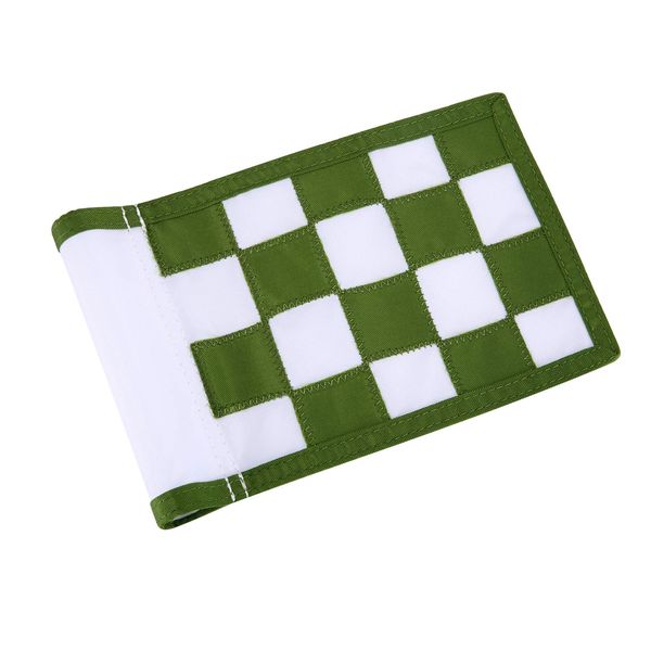 Golf Flag,Green Golf Flags,Solid Nylon and Checkered Training Golf Putting Green Flags, Indoor Outdoor Backyard Garden Portable Golf Target Flags,8.7inch*6inch (White-Green)