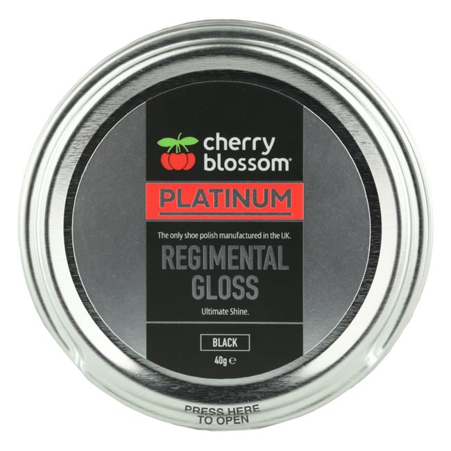 Cherry Blossom Platinum Regimental Gloss Polish Black 40g