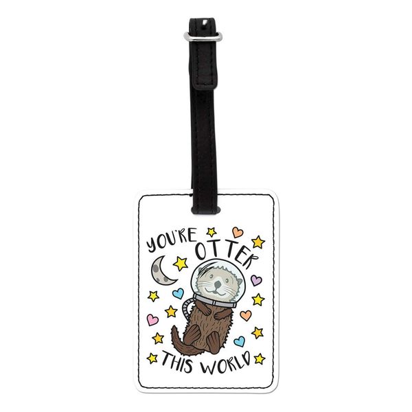 Gift Base You're Otter This World Visual Luggage Tag with Black Strap