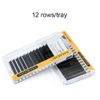 NAGARAKU Flat Lash Eyelash Extensions with 2 Bristles for Eye Volume, Soft Lightweight Natural Finish Thickness 0.15mm /D Curl Length 8mm ~ 12mm Mixed / 12 Rows