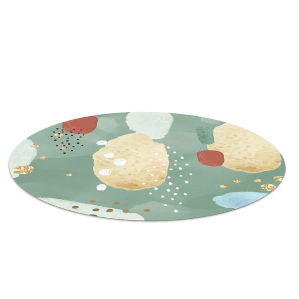 Round Chair Mat Pad Floor Protector under desk Watercolour Pattern PVC fi 100