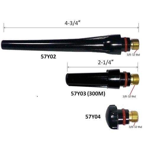 RIVERWELD TIG Stubby Gas Lens Collet Body 17GL116 10N23S(1.6mm) Insulated Class Cup #12 20mm TIG Gas Lens Insulator 17GLG20 TIG Back Cap 57Y02 Kit for DB SR WP 17 18 26 TIG Welding Torch 26pcs