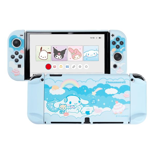 Kuitmor Switch Protective Case,Kawaii Cartoon Protective Shell,Hard PC Slim Cover Case Compatible with Switch Console and Joy Con (for Switch OLED)