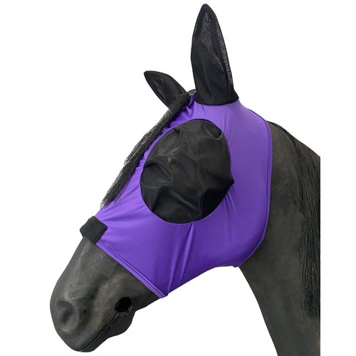 LEAFOREST Horse Mesh Fly Mask with Ears, Soft Lycra Mesh Mask Anti-UV with Ears Violet, Cob