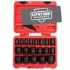 SUNEX TOOLS 2640, 1/2 Inch Drive Impact Socket Set, 19-Piece, SAE, 3/8 Inch – 1-1/2 Inch, Cr-Mo Alloy Steel, Radius Corner Design, Dual Size Markings, Heavy Duty Storage Case, Meets ANSI Standards