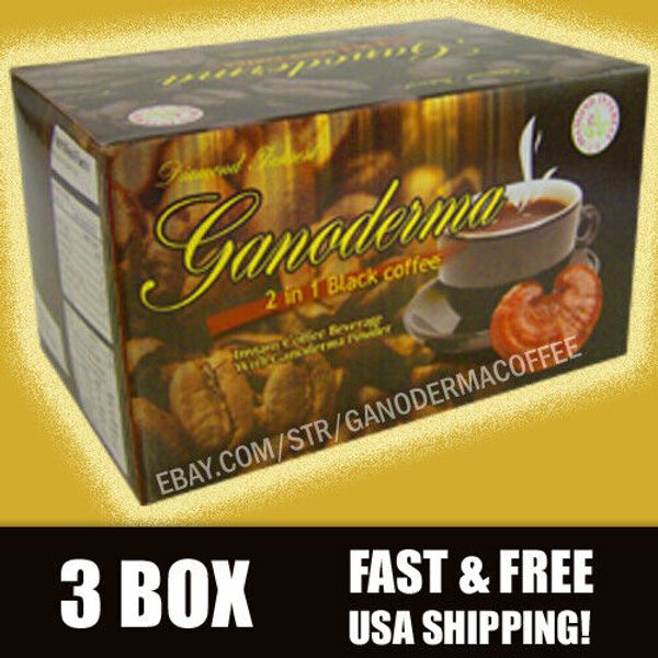 Ganoderma 2 in 1 Black Coffee - 3 Box(60 ct) - Free Shipping