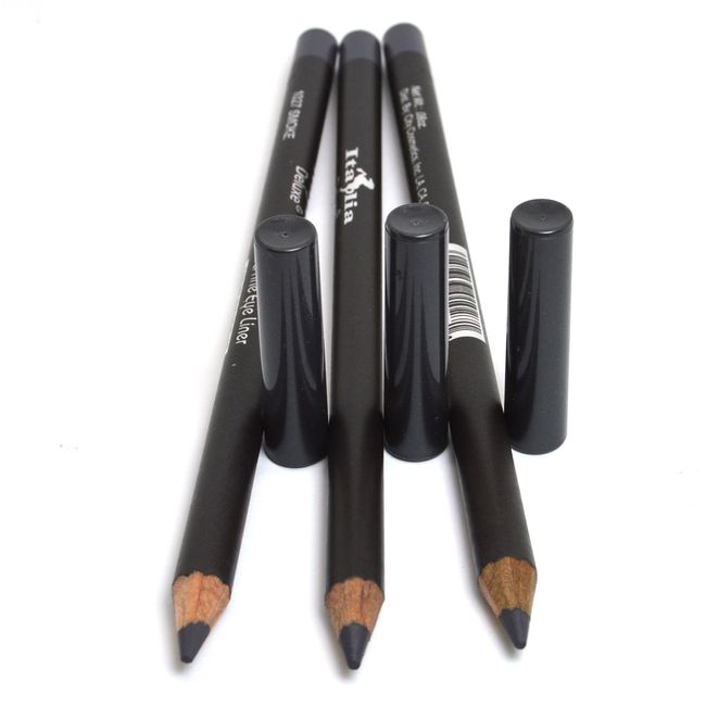 3 Pcs x Italia 1027 SMOKE Ultra Fine Eye liner Pencil Lip Gray Eyeliner Set + Free ZipBag