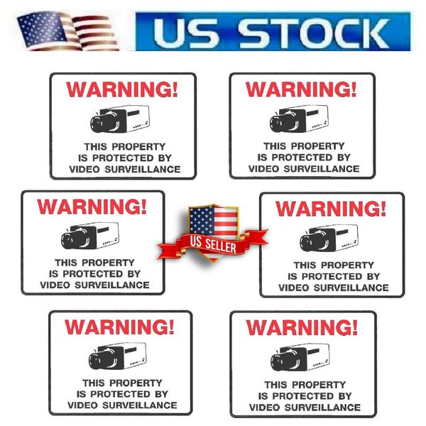 HOME STORE SECURITY STICKERS SURVEILLANCE CAMERA SYSTEM IN USE WINDOW DECAL LOT