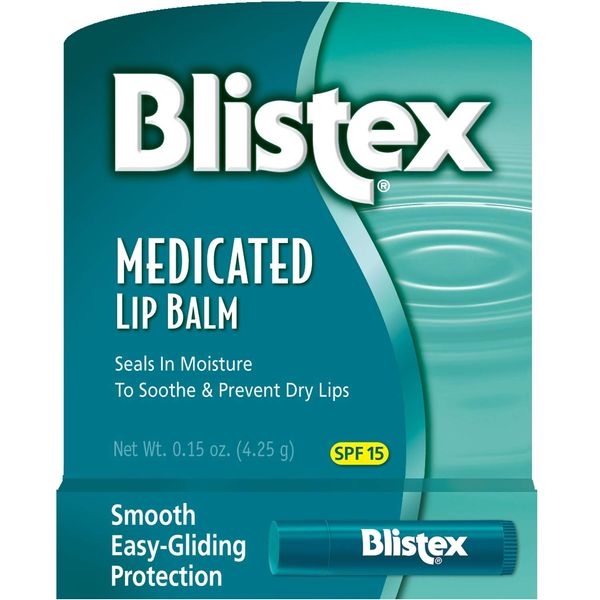 Blistex Medicated Lip Balm, SPF 15, .15 oz (Pack of 12)