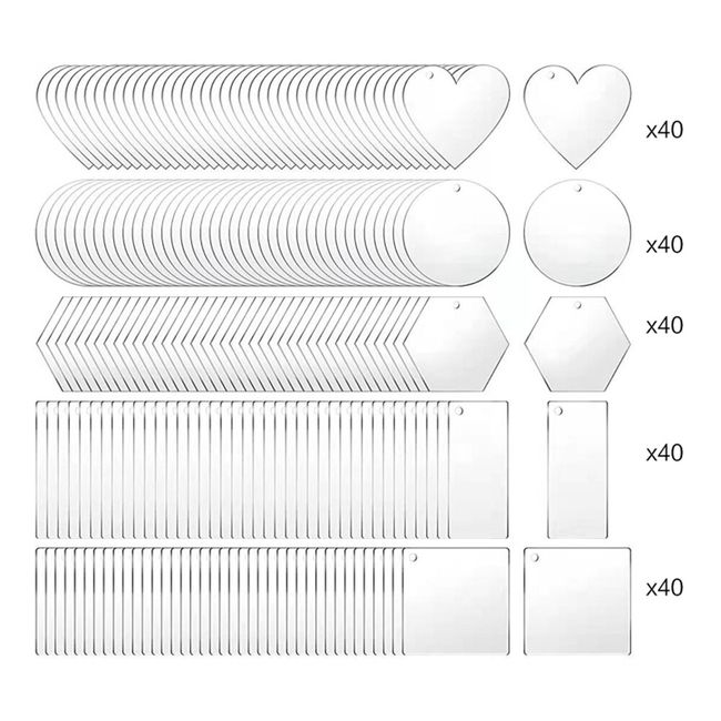 50 Sets Blank Keychains For Vinyl, Acrylic Keychain Blanks With 5 S