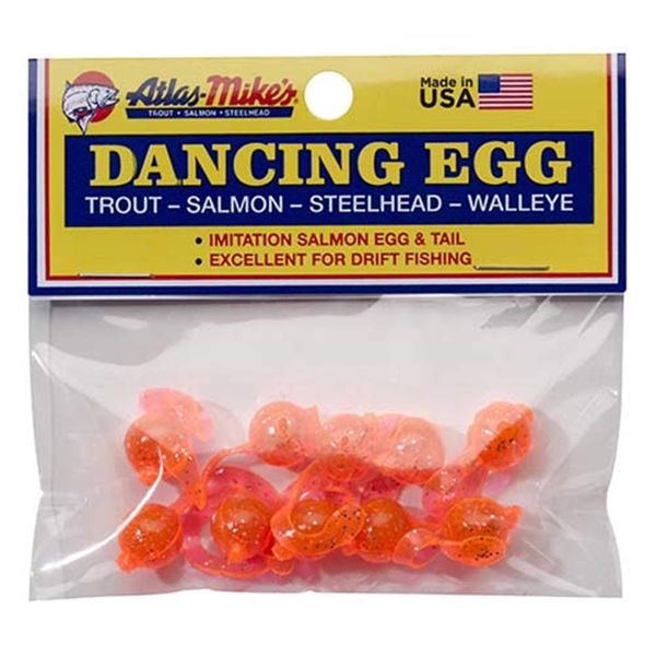 Atlas Mike's Bag of Dancing Salmon Fishing Bait Eggs (Pack of 10), Orange (42023)