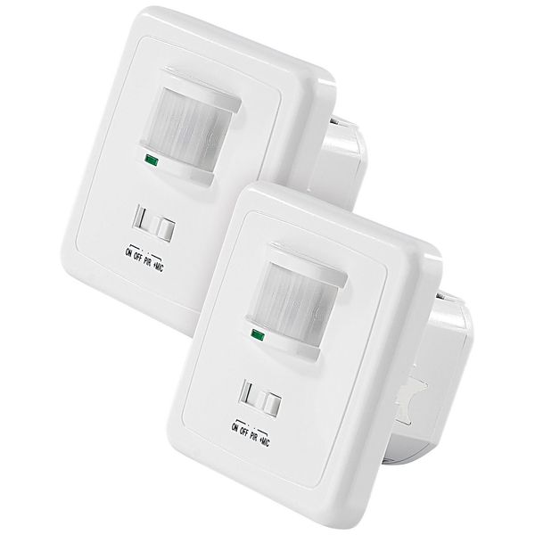 revolt Klatsch Lichtschalter: 2er-Set Automatische Lichtschalter mit Bewegungsmelder & Sound-Sensor (Klatschsensor, Geräuschmelder, Lampe mit Klatschen Einschalten)