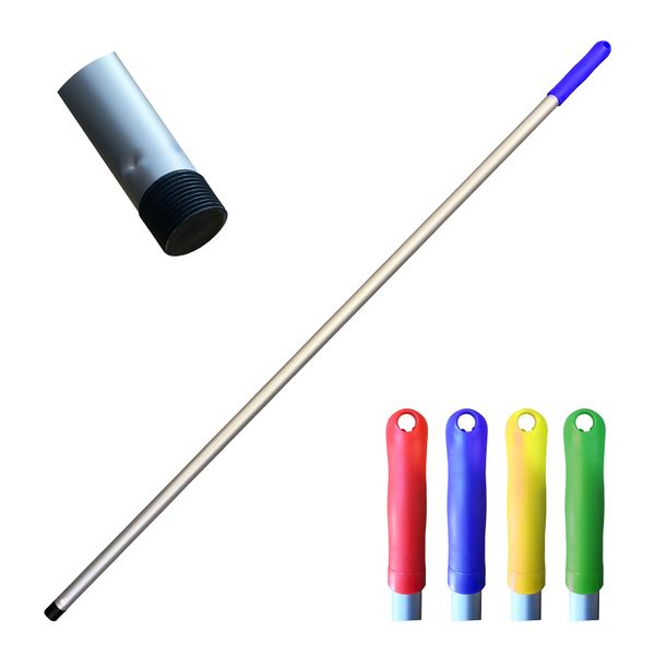 Colour Coded Mop and Broom Handle Replacement – 120cm Long Aluminium Mop and Broom Handle Screw End, Interchangeable Handle That Fits Most Broom and Mop Head −Mop Handle Only (Blue)