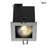 SLV KADUX 1 GU10 Downlight, Angular, alu Brushed, max, 50W, Aluminium Silvergrey