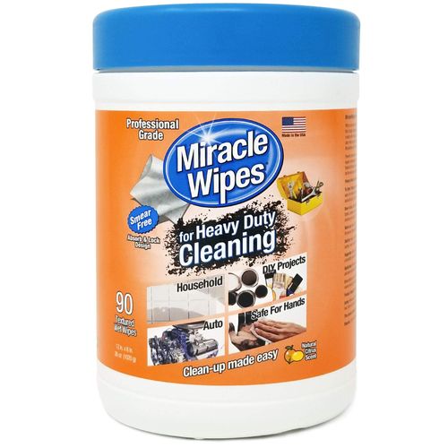 MiracleWipes for Heavy Duty Cleaning (90 Count) - All Purpose Cleaner, Kitchens, Bathrooms, Countertops, Hands, Indoors, Outdoors - Removes Grease, Grime, Crayon, Dirt & More