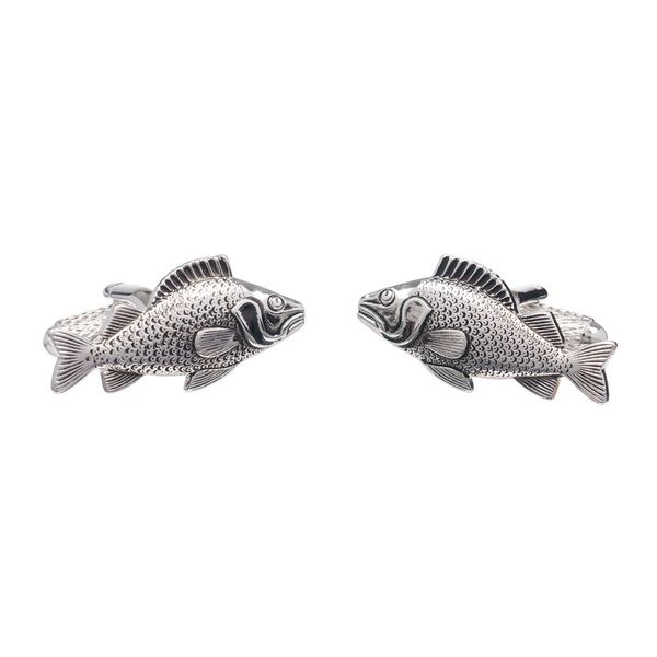 Fish Design Cufflinks for Men Presented in an Onyx Art Cufflink Gift Box