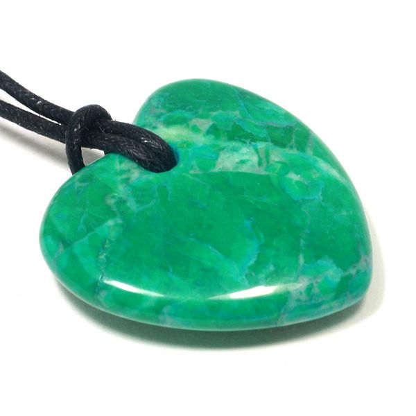 Gemini Birthstone Necklace - Chrysocolla Howlite Heart