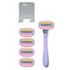 AOA Studio Women's 5-Blade 7pc Kit Including 1pc Handle 5pcs Five-Blade Heads from Swedish1pcs Stainless Steel Shower Hook Hydrating Aloe and Vitamin E Strip Cleanest, Closest, Comfortable Shave