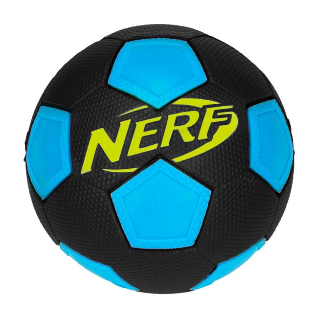 NERF Kids Mini Foam Soccer Ball - Freestyle Soft Foam Indoor + Outdoor Youth Soccer Ball - Extra-Grip + Low Bounce NERF Foam Ball - 5" Inch Toy Soccer Ball for Kids - Black + Blue