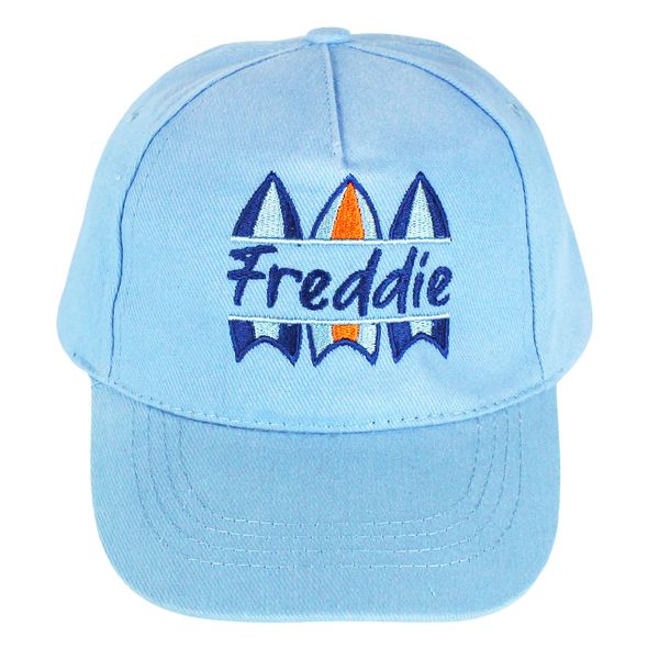 TeddyTs Personalised Children's Blue Surfing Design Baseball Cap