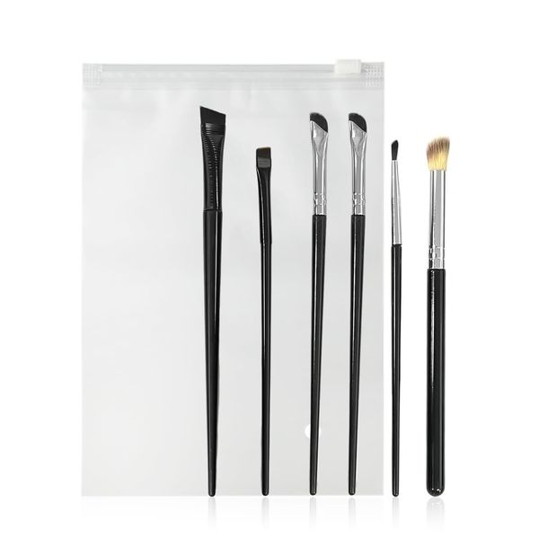 6 Eyeliner Brush Set With 1 Storage Bag, Eyebrow Brush, Concealer Brush, Eyeliner Brush, Silkworm Brush