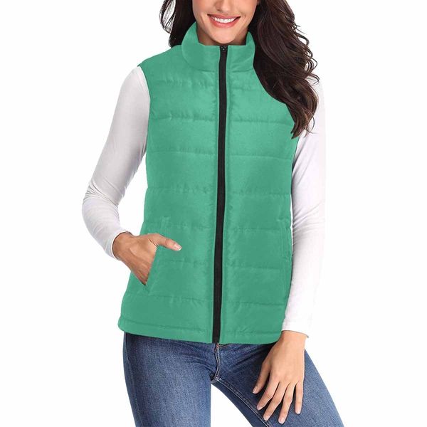 Womens Puffer Vest Jacket / Spearmint Green - S