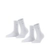 ESPRIT Women's Basic Easy Multipack W So Cotton Plain Socks (Pack of 2), White 2000