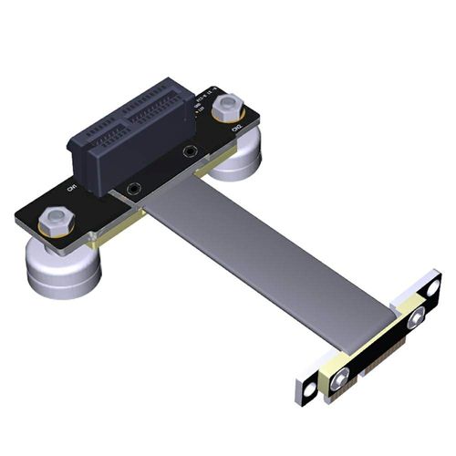 Mustpoint PCI-e PCI Express 36PIN 1X Extension Cable (Dual Vertical 90 Degrees Direction) with Magnetic Foot