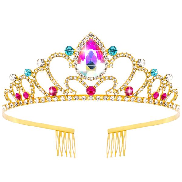 TOBATOBA Princess Crown Rapunzel Crown Rapunzel Tiara Princess Tiara Dress-up Crown Headband Halloween Birthday Wedding Hair Accessories