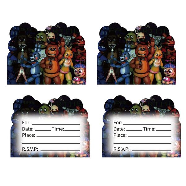 GYSIXGAOSU 20Pcs Five Nights Invitation Cards Five Nights Birthday Invitation Cards,for Kids Birthday Party Supplies