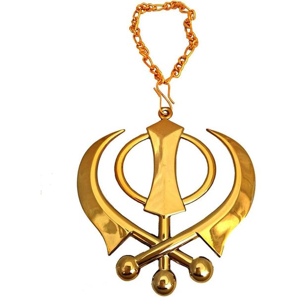 S,S Store Golden Colour Khanda For Car Rear Mirror