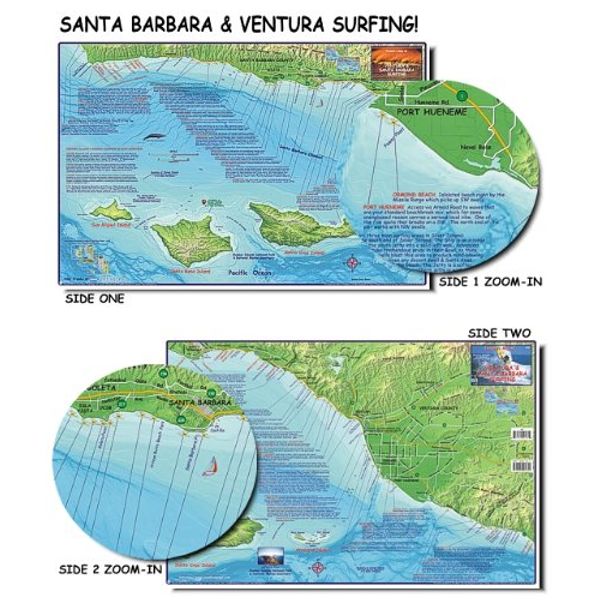 Franko's Maps, Franko's Surf Maps, Surf Maps, Surfing Maps, Santa Barbara Surfing, Santa Barbara Surf, Surf Spots, Authorized Dealer Full Warranty, Santa Barbara County Surfing, Ventura Surf Map, Fold-Up