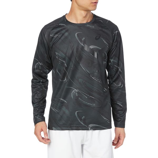 ASICS 2031E252 Men's A-I-M Dry Graphic Long Sleeve Shirt, 001 (Performance Black)