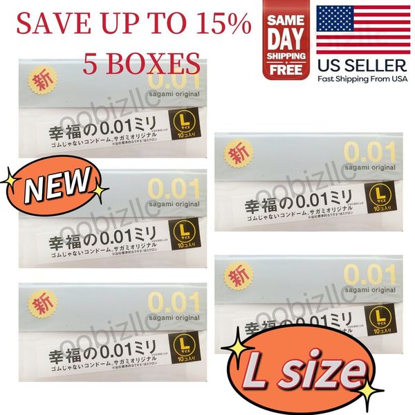 Sagami Original 001 L 10 Pcs Ultra Thin Condoms (5 boxes) - US Seller