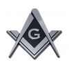 Masonic Mason Square Compass Metal Auto Emblem 