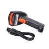 Barcode Scanner, 1D/2D QR Code USB Reader Handheld 360° Reading Drop for POS System Sensing, Store, Warehouse (Black Orange)