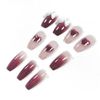 Faith Force Nail Tips, Set of 24, Medium Length, 3D Butterfly, Perfect for Daily, School, Commute, School Entrance Ceremony, Graduation, Date, Cute, Sexy, False Nails, Nail Supplies, Short, Decoration, False Nails, Red -X28