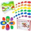 Rainbow Pebbles Activity Set - 48 Pebbles + 24 Activities - The Original Sorting and Stacking Stones - Early Math Manipulatives
