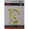 ZW Hardware B100 4 Inch Solid Brass Bright Brass House Letter E