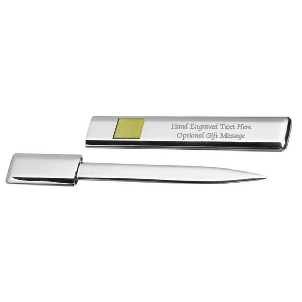 Engraved Post Letter Opener Yellow Mosaic