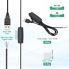 PATIKIL 4.92ft LED Strip Dimmer Switch, 4set DC 5V Button USB Inline Switch Pigtail Cable Brightness Adjustable Controller with Tape for LED Rope Light, Black