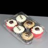 6 Cavity Plastic Hinged Cupcake Box or Pod, Pack of 25